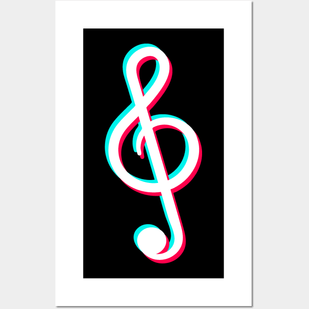 TikTok Music Sign White Wall Art by ThingyDilly